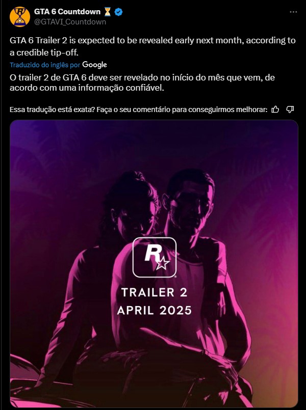 Segundo Trailer de GTA 6 Pode Estar Chegando em Abril, Diz Fonte Confiável 1 Screenshot 9